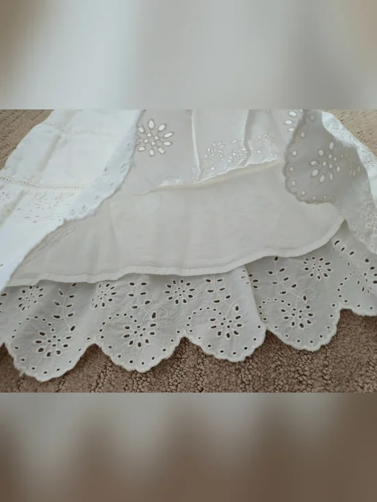 American Eagle Skirt Eyelet Tiered Fairy 0 Feathers Boho Vintage Y2k Scallop Hem - Picture 12 of 13